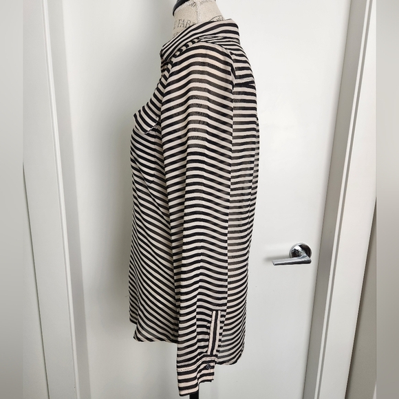 Vintage Sheer Striped Blouse - Picture 9 of 14